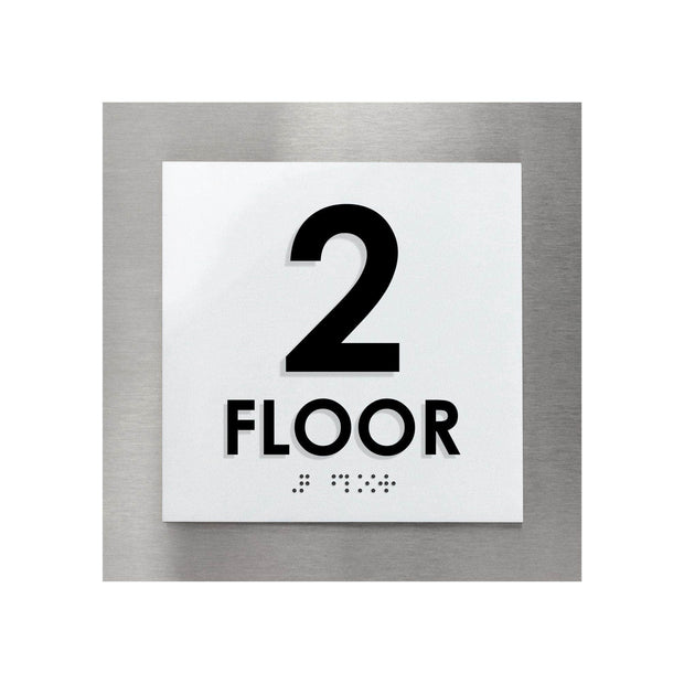 Floor Signs Sign for 2nd Floor - Interior Stainless Steel Sign - "Modern" Design