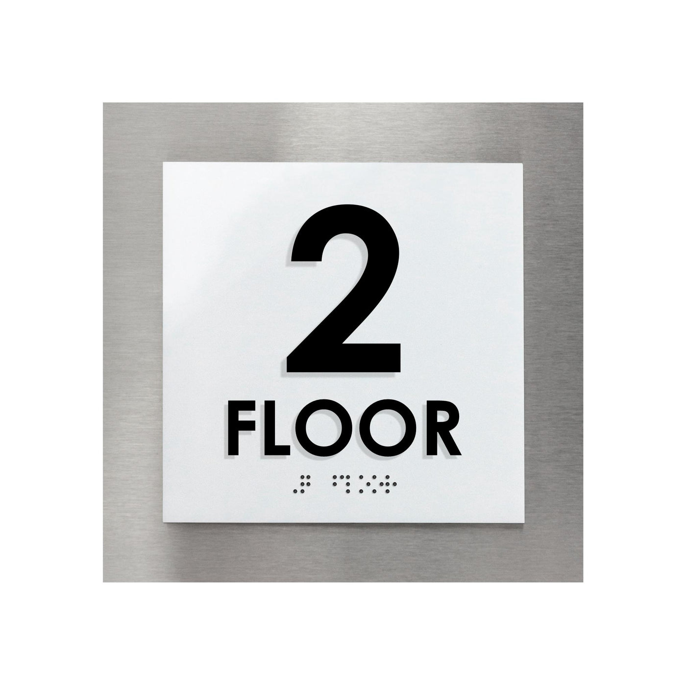 Floor Signs - Sign For 2nd Floor - Interior Stainless Steel Sign - "Modern" Design