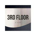 Floor Signs Sign for 3rd Floor - Stainless Steel & Wood Door Plate - "Jure" Design - Photo #2
