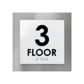 Floor Signs Sign for 3rd Floor - Interior Stainless Steel Sign - "Modern" Design - Photo #2