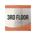 Floor Signs Sign for 3rd Floor - Stainless Steel & Wood Door Plate - "Jure" Design - Photo #4