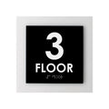 Floor Signs 3rd Floor Sign - Interior Acrylic Sign - "Simple" Design - Photo #1