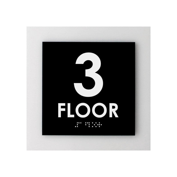 Floor Signs 3rd Floor Sign - Interior Acrylic Sign - "Simple" Design
