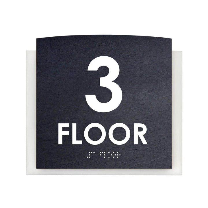 Floor Signs 3rd Floor Sign - "Scandza" Design