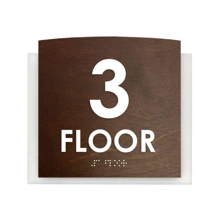 Floor Signs 3rd Floor Sign - "Scandza" Design