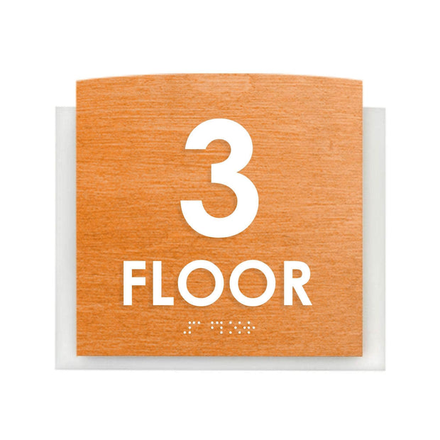Floor Signs 3rd Floor Sign - "Scandza" Design