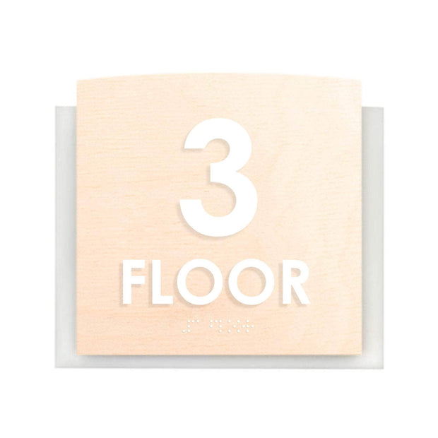 Floor Signs 3rd Floor Sign - "Scandza" Design