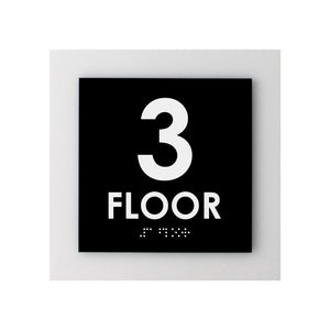 Floor Signs - 3rd Floor Sign - Interior Acrylic Sign - "Simple" Design
