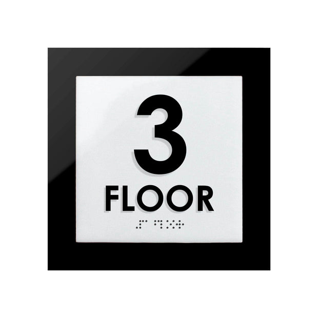 Floor Signs 3rd Floor Sign - Interior Acrylic Sign - "Simple" Design