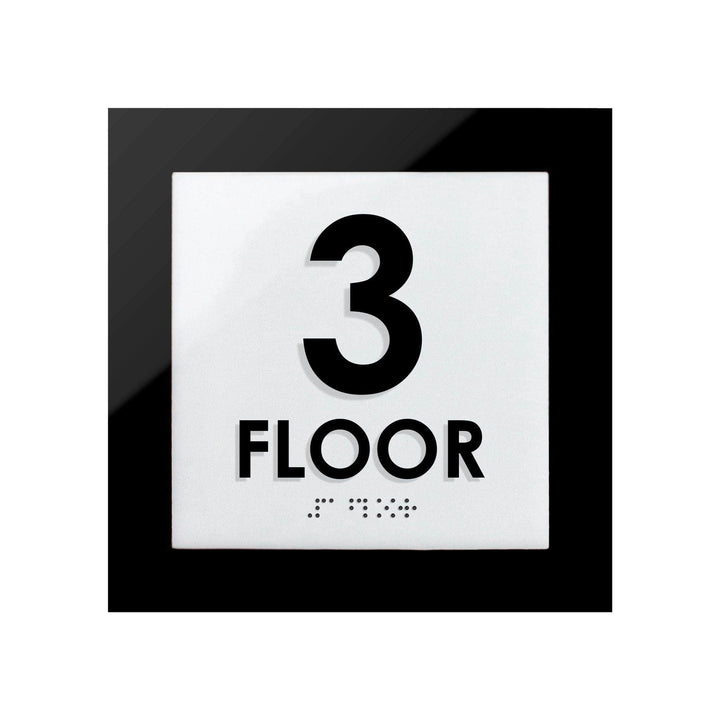 Floor Signs 3rd Floor Sign - Interior Acrylic Sign - "Simple" Design