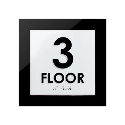 Floor Signs - 3rd Floor Sign - Interior Acrylic Sign - "Simple" Design