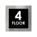 Floor Signs Sign for 4th Floor - Interior Stainless Steel Sign - "Modern" Design - Photo #1