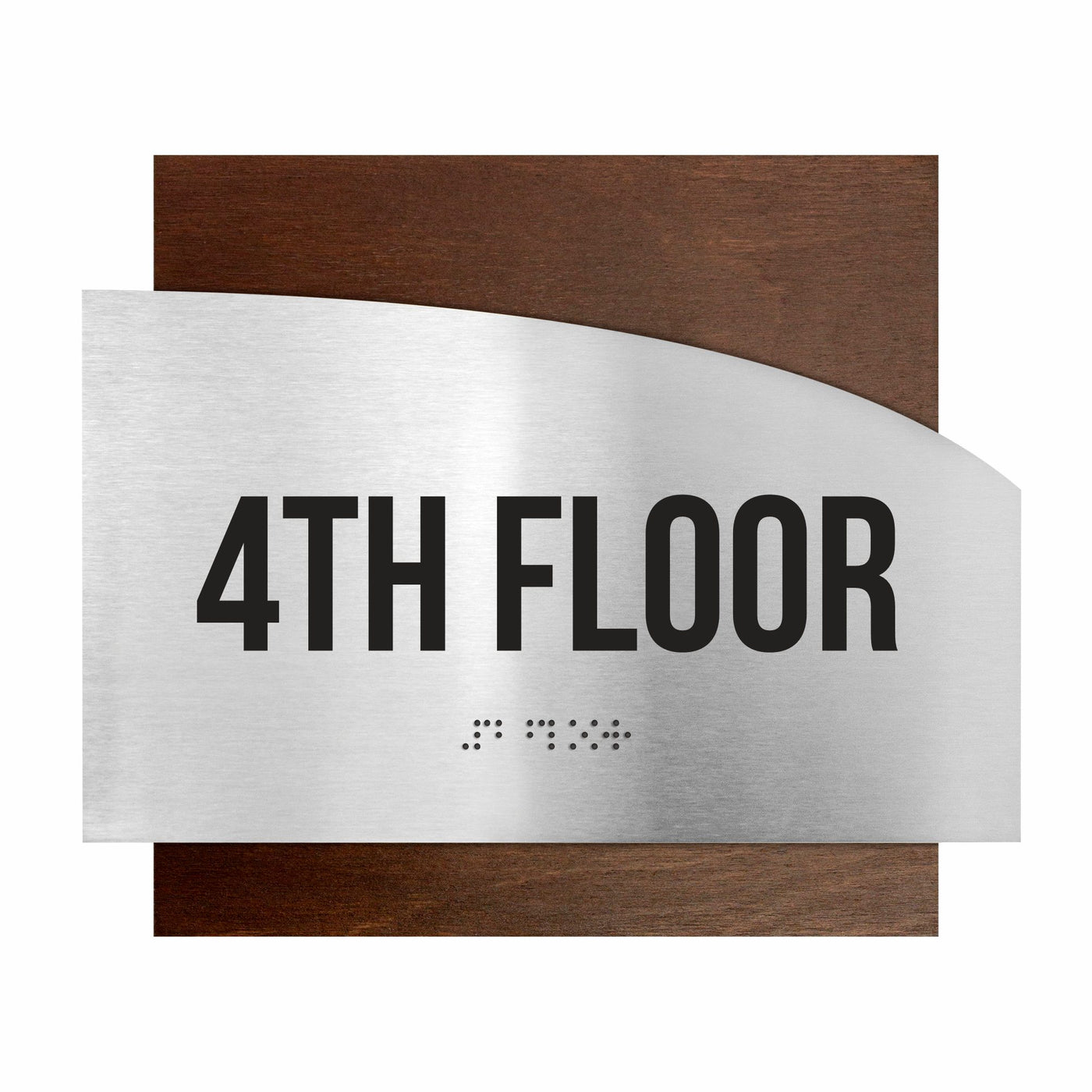 Floor Signs - Steel Sign For 4th Floor "Wave" Design