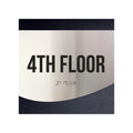 Floor Signs Sign for 4th Floor - Stainless Steel & Wood Door Plate - "Jure" Design - Photo #2