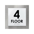 Floor Signs Sign for 4th Floor - Interior Stainless Steel Sign - "Modern" Design - Photo #2