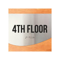 Floor Signs Sign for 4th Floor - Stainless Steel & Wood Door Plate - "Jure" Design - Photo #5
