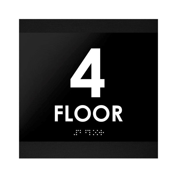 Floor Signs 4th Floor Sign: "Buro" Design