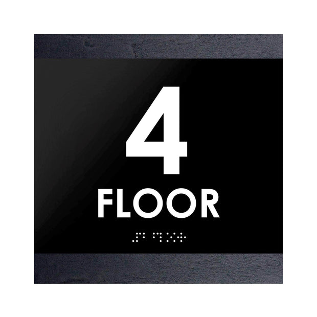 Floor Signs 4th Floor Sign: "Buro" Design