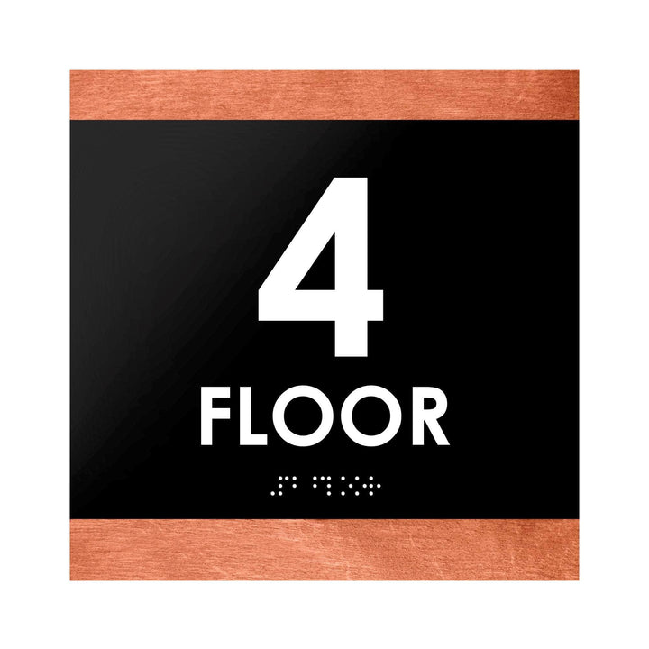 Floor Signs 4th Floor Sign: "Buro" Design