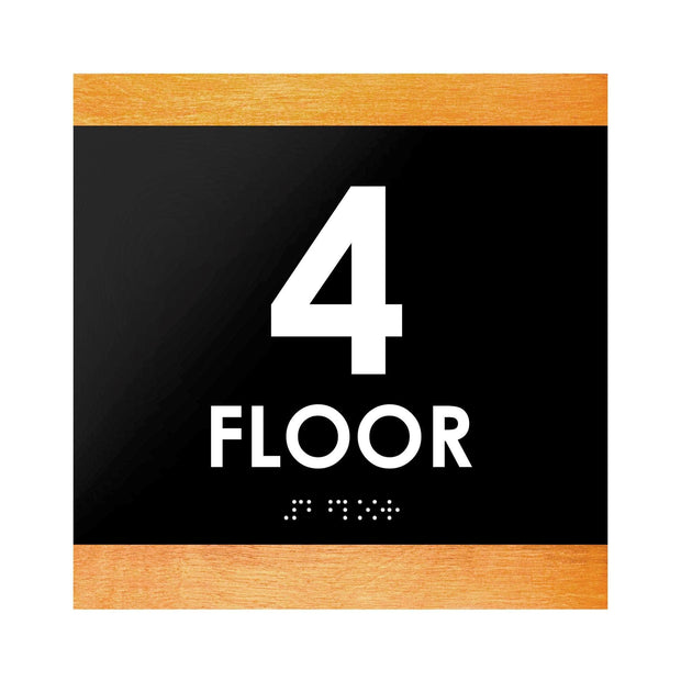 Floor Signs 4th Floor Sign: "Buro" Design