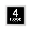Floor Signs 4th Floor Sign - Interior Acrylic Sign - "Simple" Design - Photo #1
