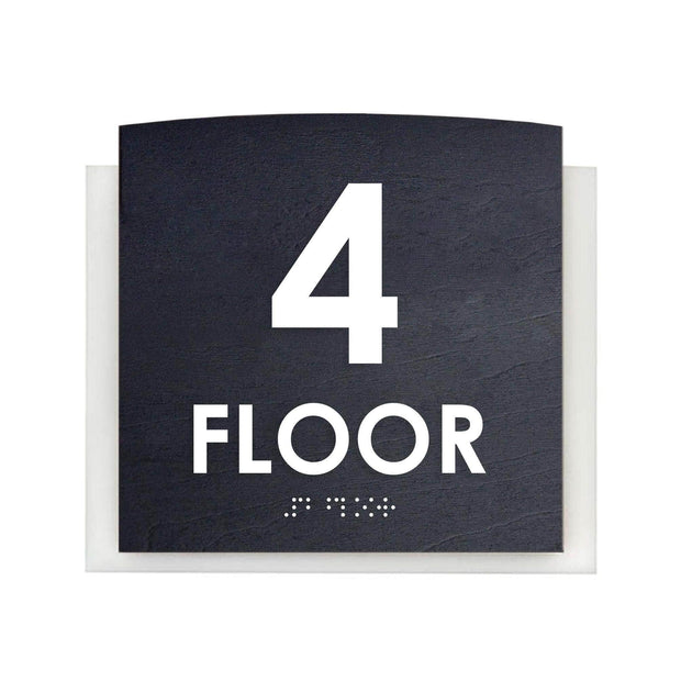 Floor Signs 4th Floor Sign - "Scandza" Design