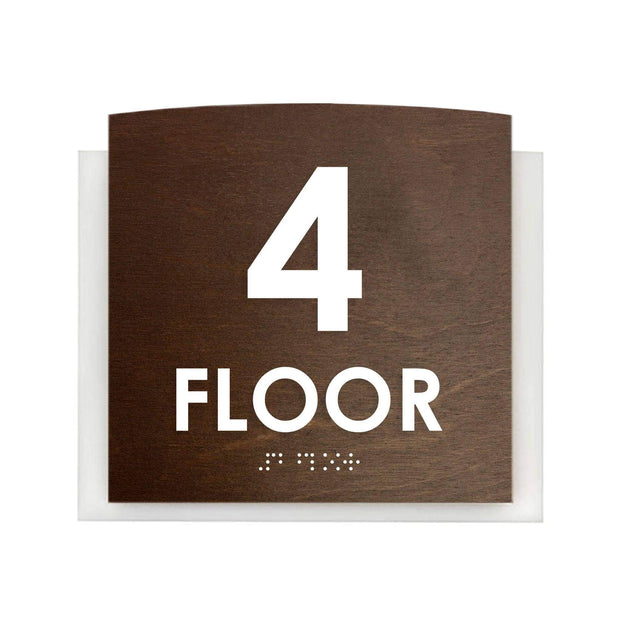 Floor Signs 4th Floor Sign - "Scandza" Design