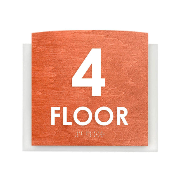 Floor Signs 4th Floor Sign - "Scandza" Design