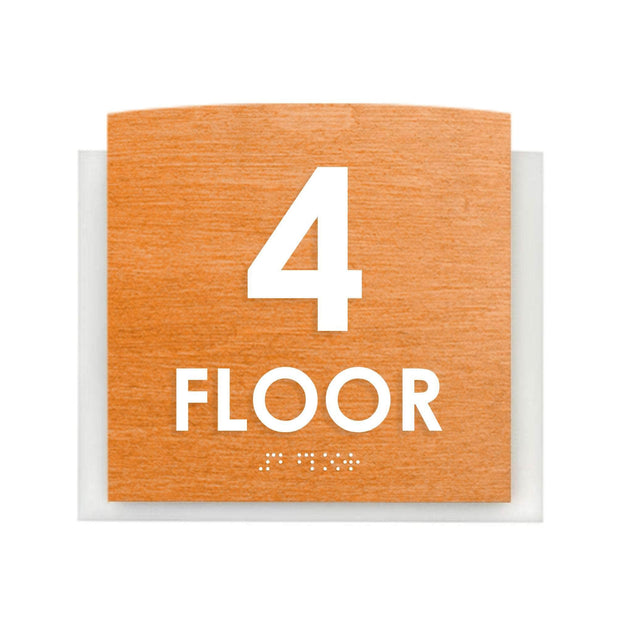 Floor Signs 4th Floor Sign - "Scandza" Design