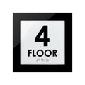 Floor Signs 4th Floor Sign - Interior Acrylic Sign - "Simple" Design - Photo #2