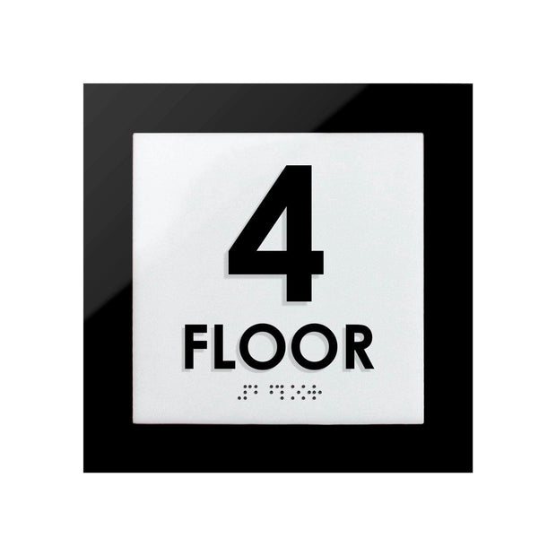 Floor Signs 4th Floor Sign - Interior Acrylic Sign - "Simple" Design