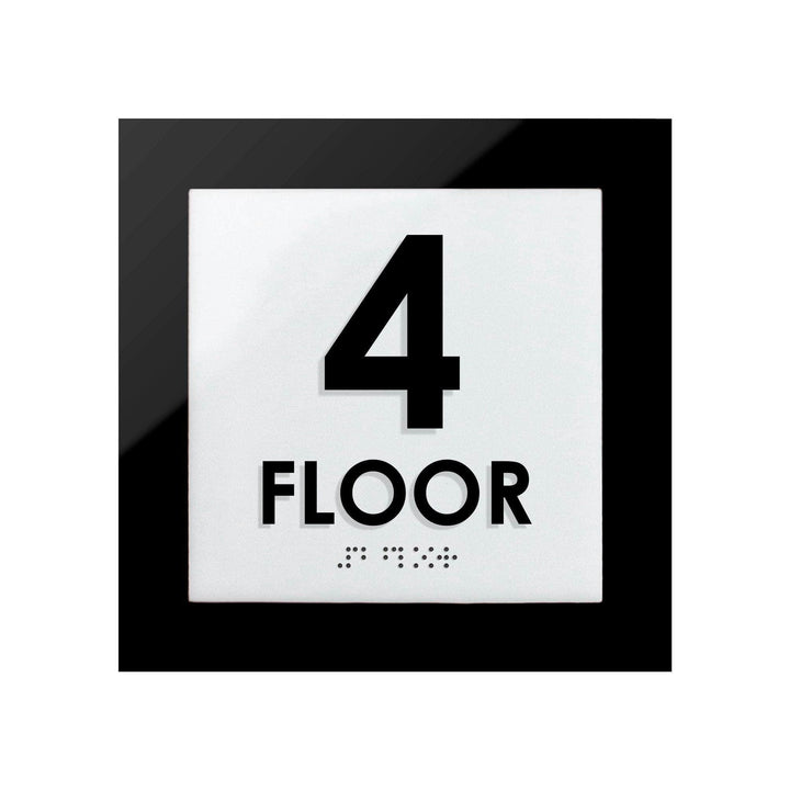 Floor Signs 4th Floor Sign - Interior Acrylic Sign - "Simple" Design