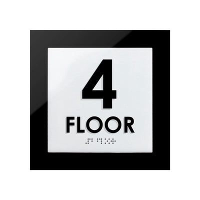 Floor Signs - 4th Floor Sign - Interior Acrylic Sign - "Simple" Design