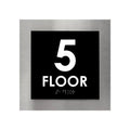 Floor Signs Sign for 5s Floor - Interior Stainless Steel Sign - "Modern" Design - Photo #1
