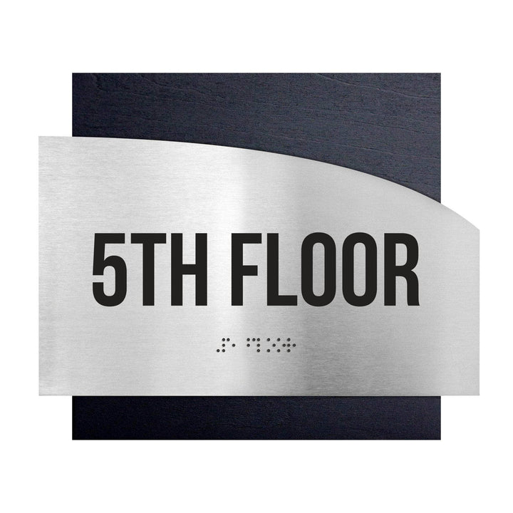 Floor Signs Steel Sign for 5s Floor - "Wave" Design