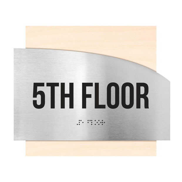 Floor Signs Steel Sign for 5s Floor - "Wave" Design