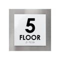 Floor Signs Sign for 5s Floor - Interior Stainless Steel Sign - "Modern" Design - Photo #2