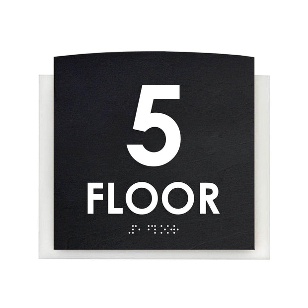 Floor Signs 5s Floor Sign — Wood & Acrylic Door Sign — "Scandza" Design