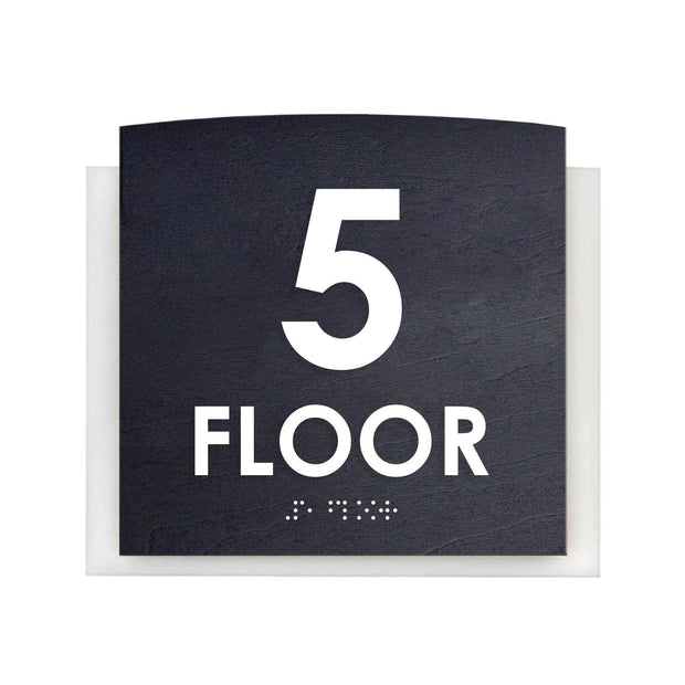 Floor Signs 5s Floor Sign — Wood & Acrylic Door Sign — "Scandza" Design