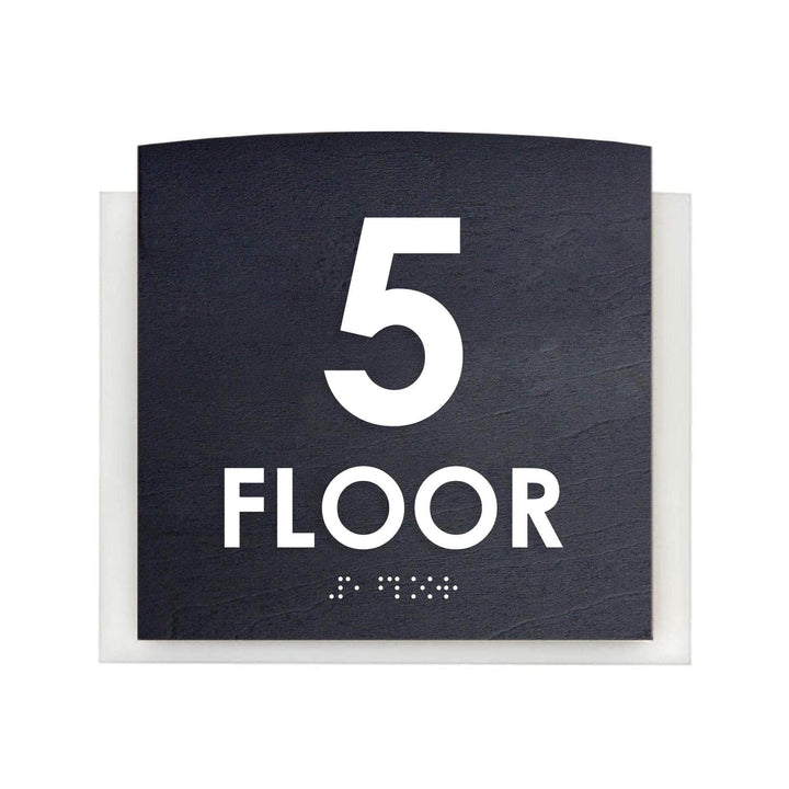 Floor Signs 5s Floor Sign — Wood &amp; Acrylic Door Sign — "Scandza" Design