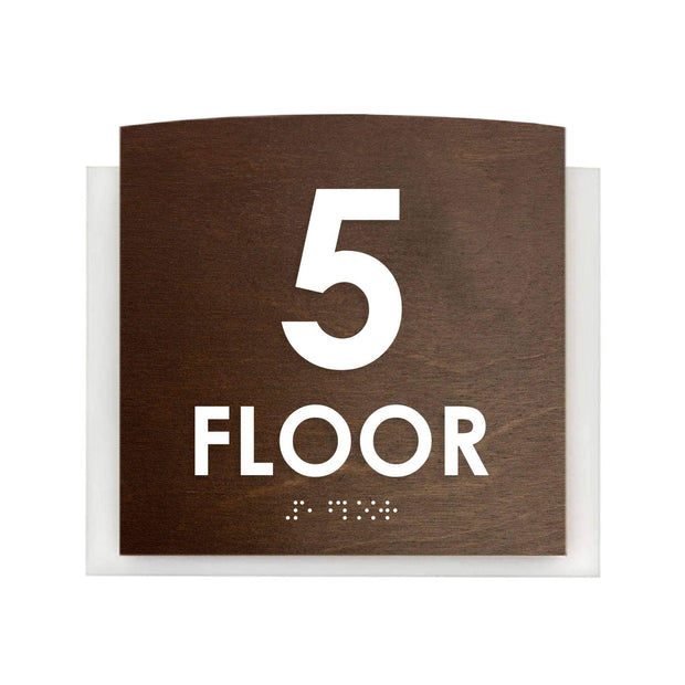 Floor Signs 5s Floor Sign — Wood & Acrylic Door Sign — "Scandza" Design