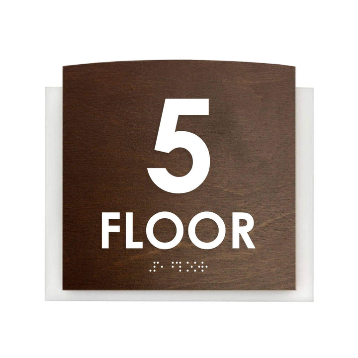 Floor Signs 5s Floor Sign — Wood & Acrylic Door Sign — "Scandza" Design