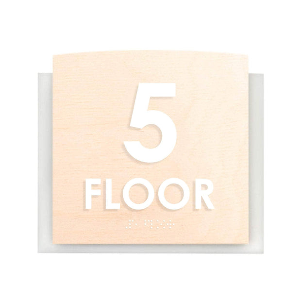 Floor Signs 5s Floor Sign — Wood & Acrylic Door Sign — "Scandza" Design