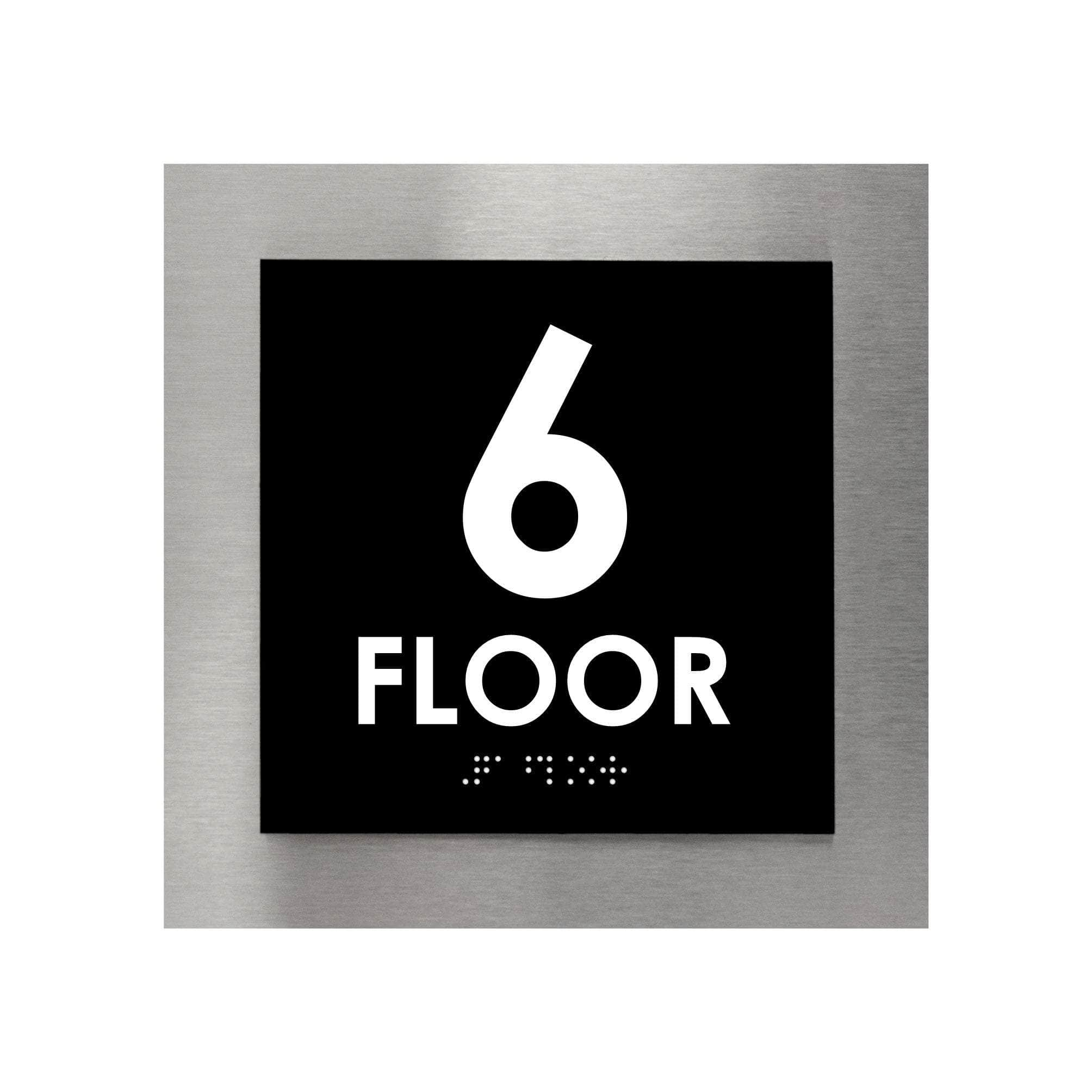 6ft Floor Sign with Modern Steel Plate – Bsign