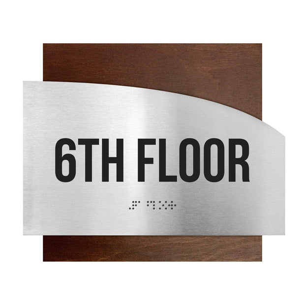 Floor Signs Steel Sign for 6ft Floor - "Wave" Design