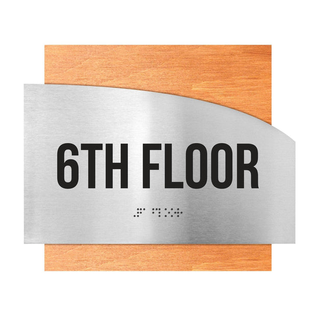 Floor Signs Steel Sign for 6ft Floor - "Wave" Design