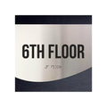 Floor Signs Sign for 6ft Floor - Stainless Steel & Wood Door Plate - "Jure" Design - Photo #2