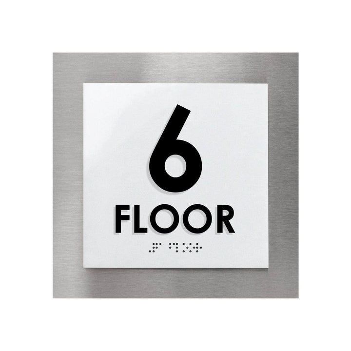 Floor Signs Sign for 6ft Floor - Interior Stainless Steel Sign - "Modern" Design