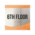Floor Signs Sign for 6ft Floor - Stainless Steel & Wood Door Plate - "Jure" Design - Photo #5