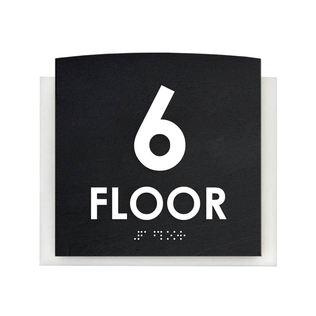 Floor Signs 6ft Floor Sign - Wood & Acrylic Door Plate - "Scandza" Design